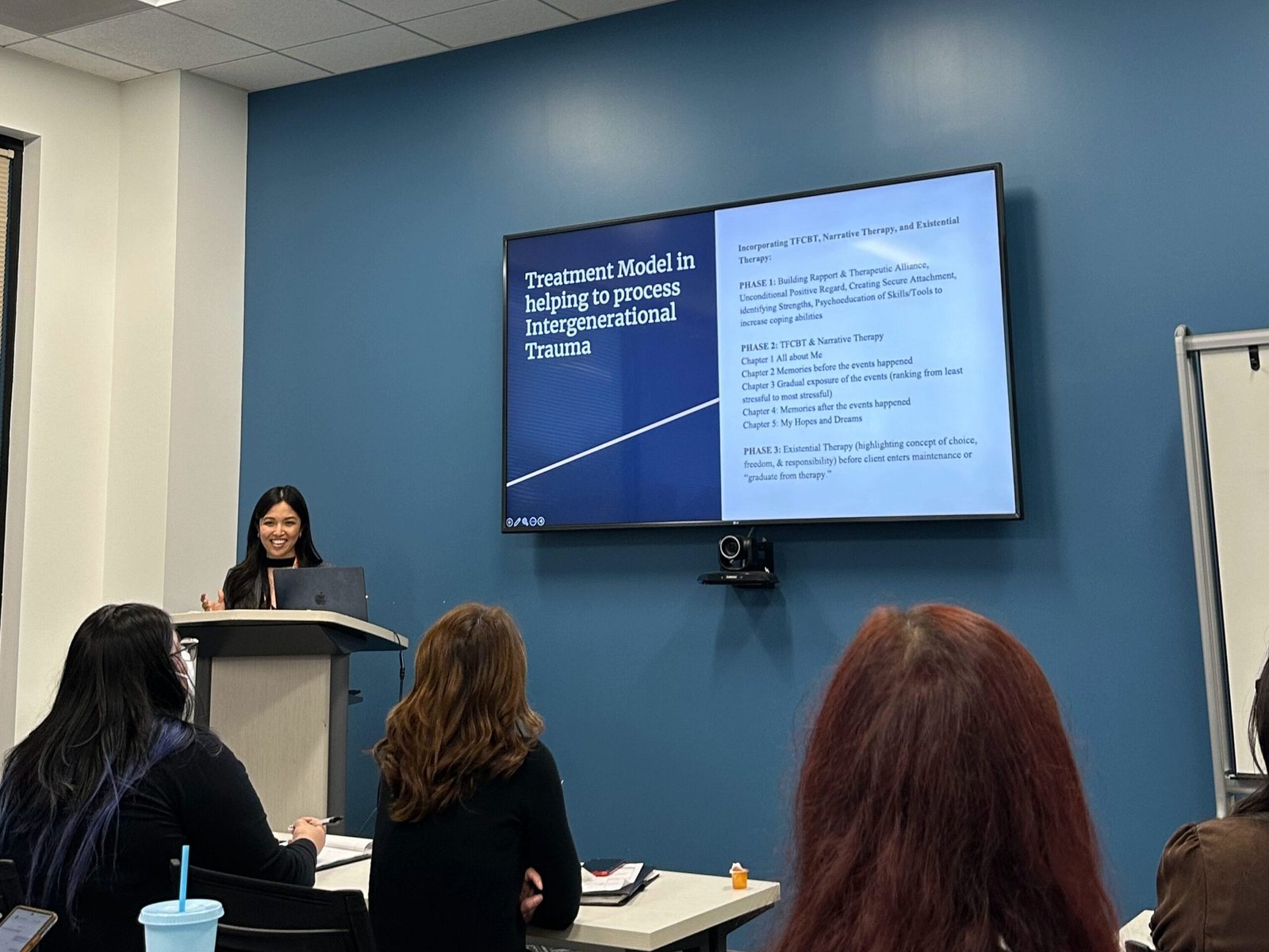 Thao Chau presenting on intergenerational trauma at the 2024 IVMHA conference